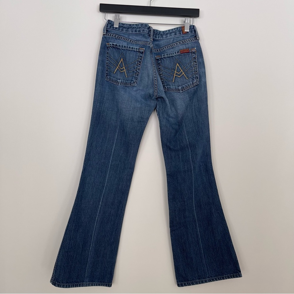 7 FOR ALL MANKIND LOW RISE "A" POCKET LOW RISE FLARE JEANS